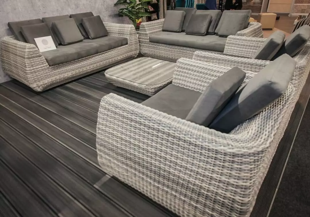 Sofa rotan buatan: sofa taman anyaman sudut dan lurus, bulat, 3-lokal dan model ganda 9115_5