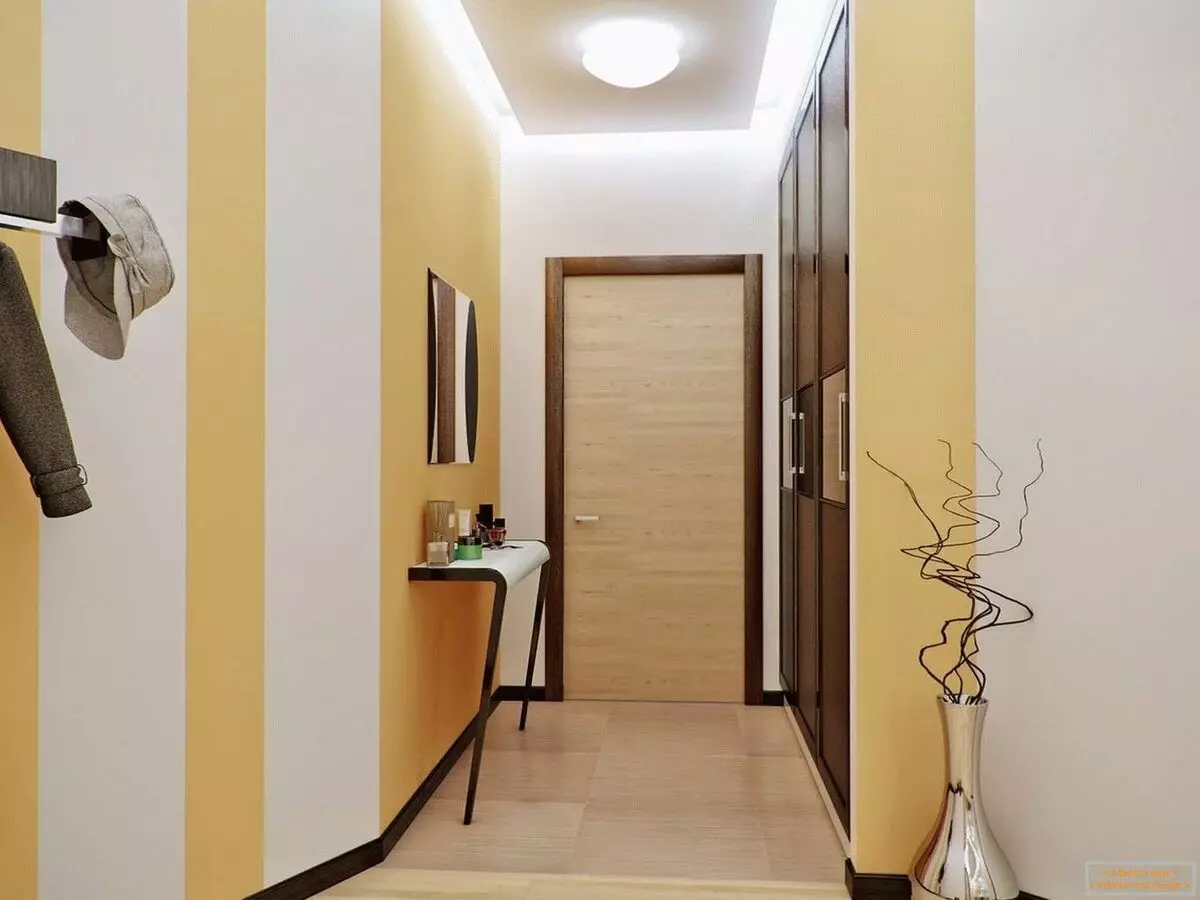 狹窄的走廊大廳（74張照片）：公寓設計中的鏡子走廊，內置角度家具深度30厘米和走廊中的模塊化牆 9116_22