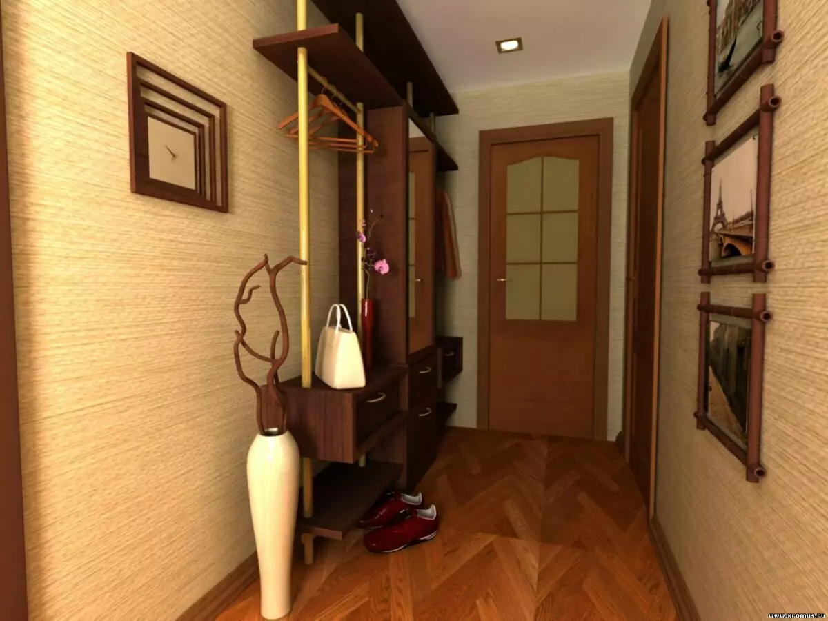 狹窄的走廊大廳（74張照片）：公寓設計中的鏡子走廊，內置角度家具深度30厘米和走廊中的模塊化牆 9116_45
