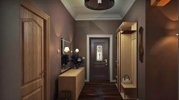 狹窄的走廊大廳（74張照片）：公寓設計中的鏡子走廊，內置角度家具深度30厘米和走廊中的模塊化牆 9116_58