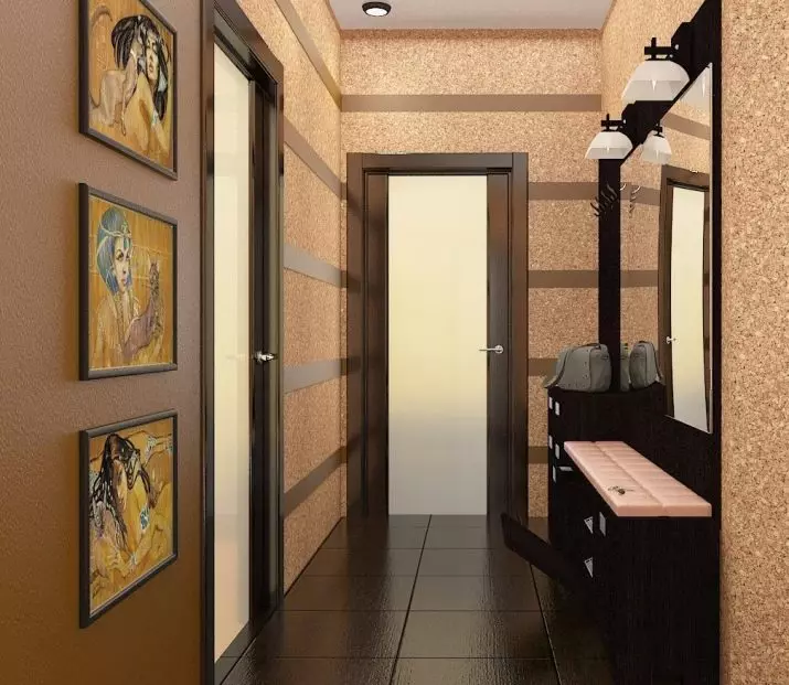 狹窄的走廊大廳（74張照片）：公寓設計中的鏡子走廊，內置角度家具深度30厘米和走廊中的模塊化牆 9116_59