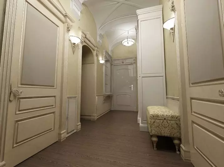 狹窄的走廊大廳（74張照片）：公寓設計中的鏡子走廊，內置角度家具深度30厘米和走廊中的模塊化牆 9116_63