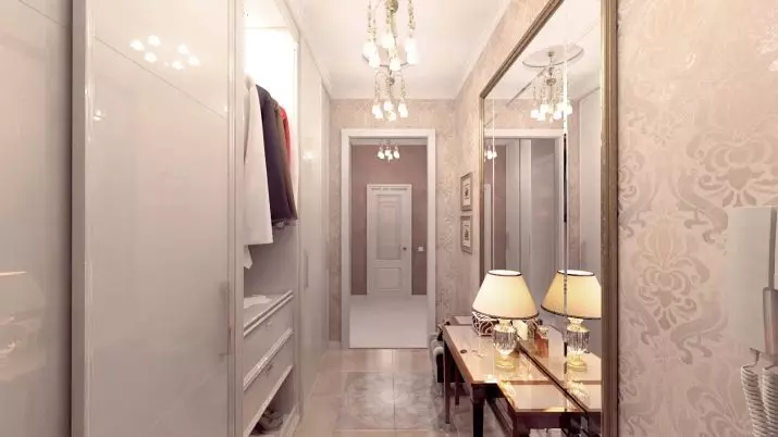 狹窄的走廊大廳（74張照片）：公寓設計中的鏡子走廊，內置角度家具深度30厘米和走廊中的模塊化牆 9116_64