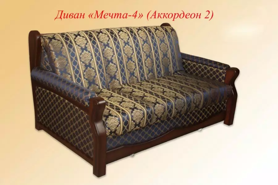 Sofa-accordion on metal frame: with orthopedic mattress and independent springs, with a box for linen and others, factories 9117_33
