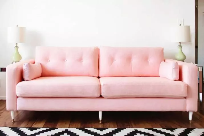 SOFA SOFAS: Mienzaniso iri mumukati, yakasviba uye ine guruva-pink ruvara, nyoro uye grey pink, pale pink uye imwe shades 9119_27