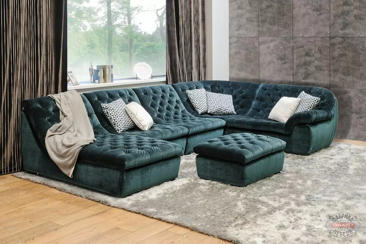 Luxury Sofas (39 mga larawan): Piliin ang eksklusibong mga modelo ng premium para sa bahay ng produksyon ng Europa at Ruso, 160 cm ang lapad at iba pa 9121_22