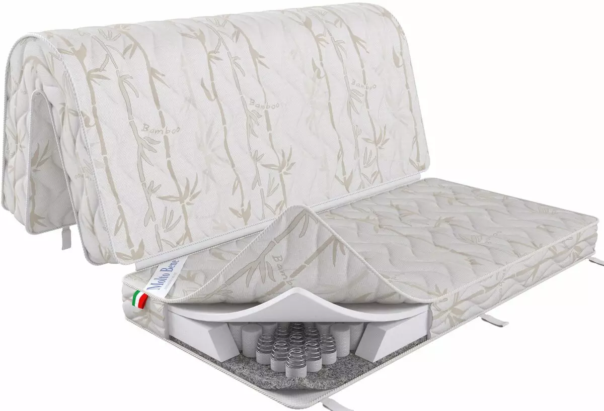 Saliekamais matracis uz dīvāna miega režīmā: izvēlēties uz dīvāna grāmatu un stūra dīvāna saliekamo aromatizējošo matraci 9123_13