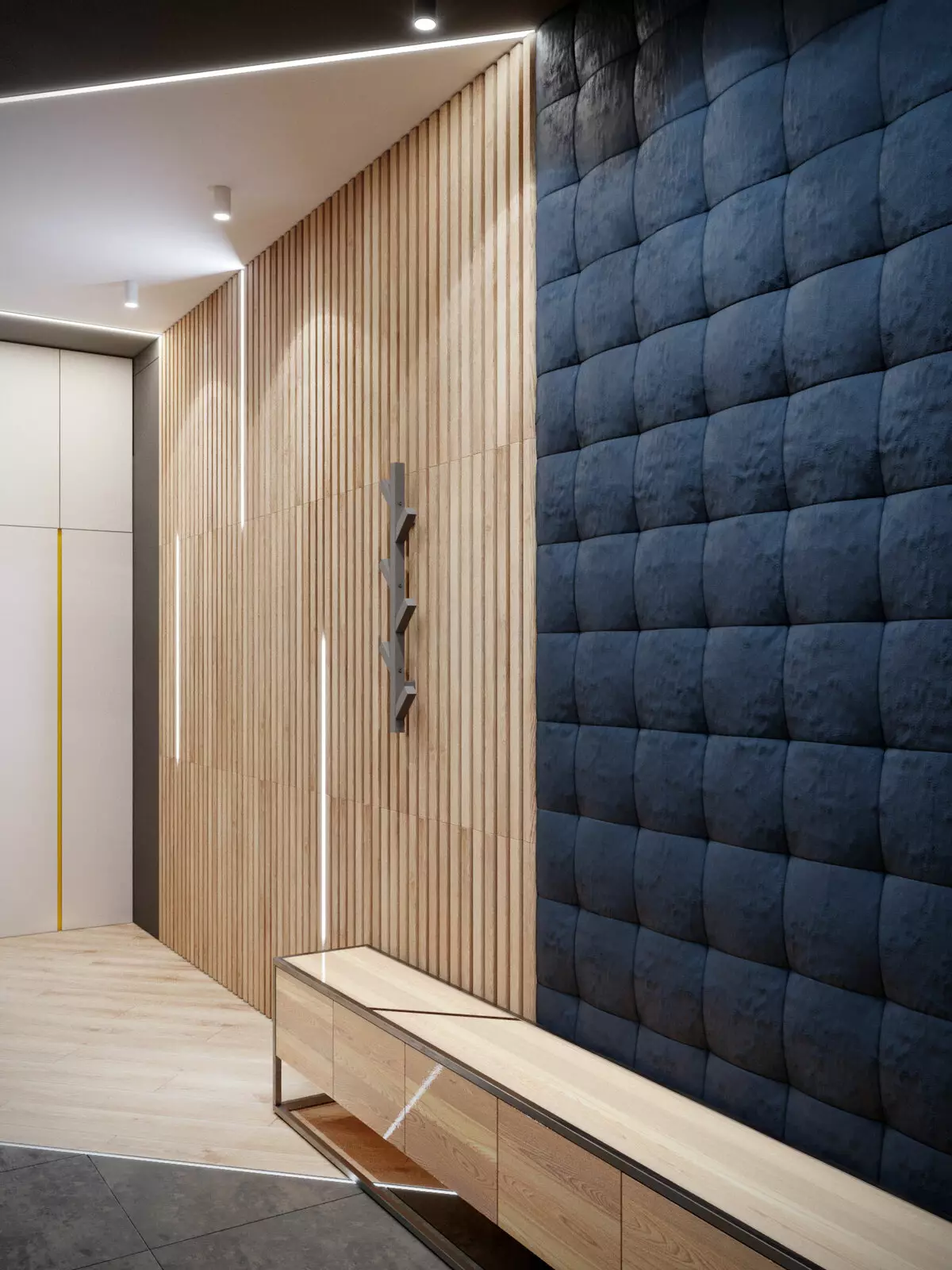Panels in the hallway on the walls (55 photos): Interesting ideas of wall decoration in the hallway panels from PVC, MDF and other materials. Interior design options 9124_54
