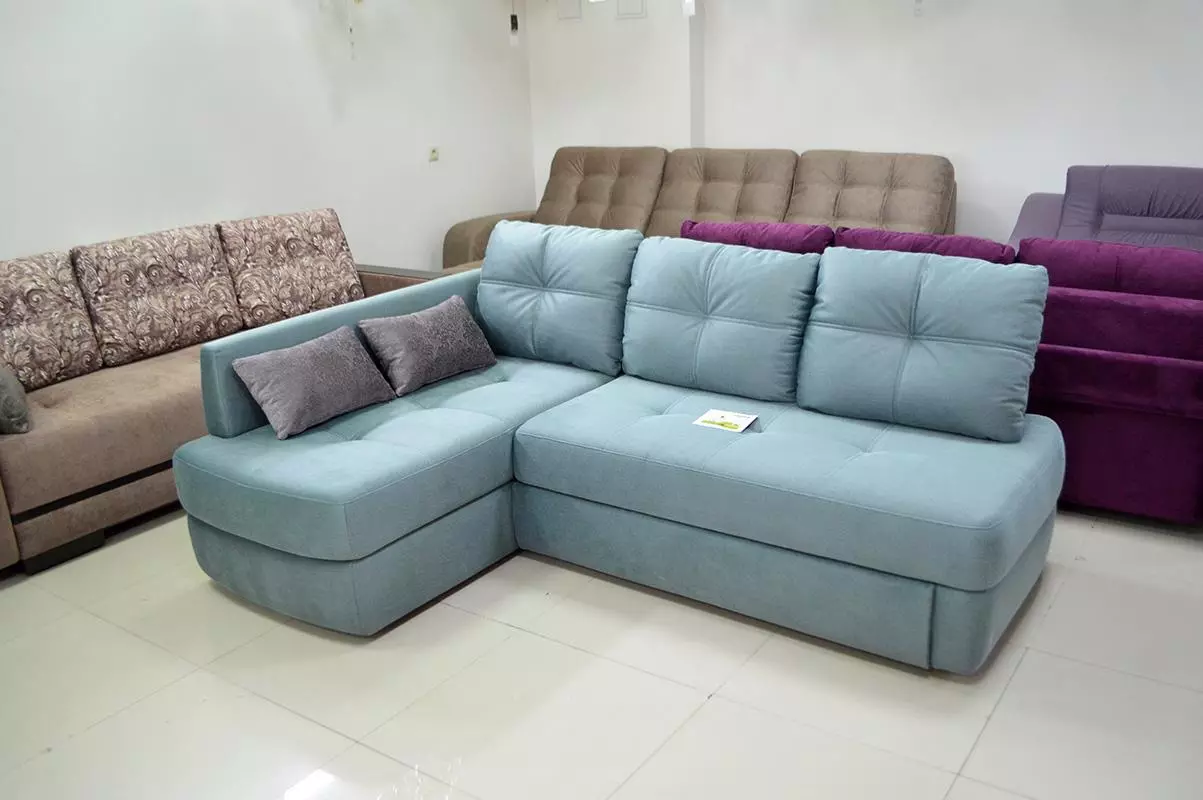 Pushe sofas: Corner, lurus lan modular, amben sofa lan model liyane saka pabrik. Ulasan Pelanggan 9127_10