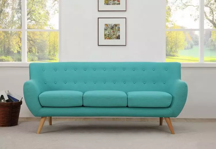 turquesa sofàs (72 fotos): sofà de la cantonada ia l'interior. El cega en forma? sala de disseny amb un color turquesa sofà llit 9133_35