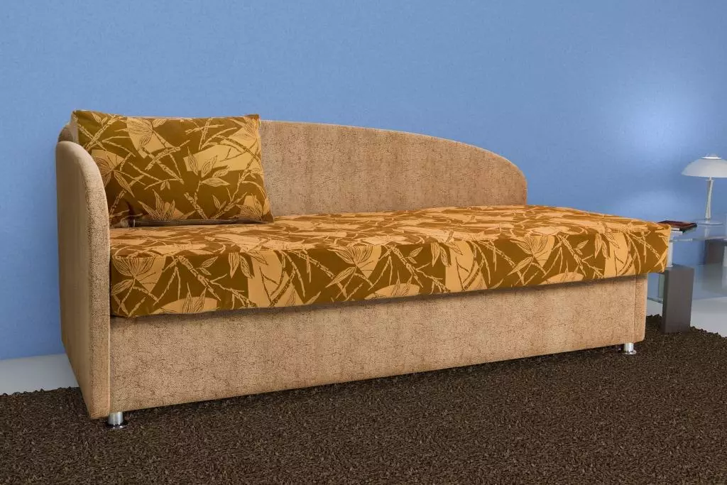 Sofa sofa (59 foto): lipatan dengan backrest dan kotak untuk linen, sofa tunggal kecil dan model lain 9145_34