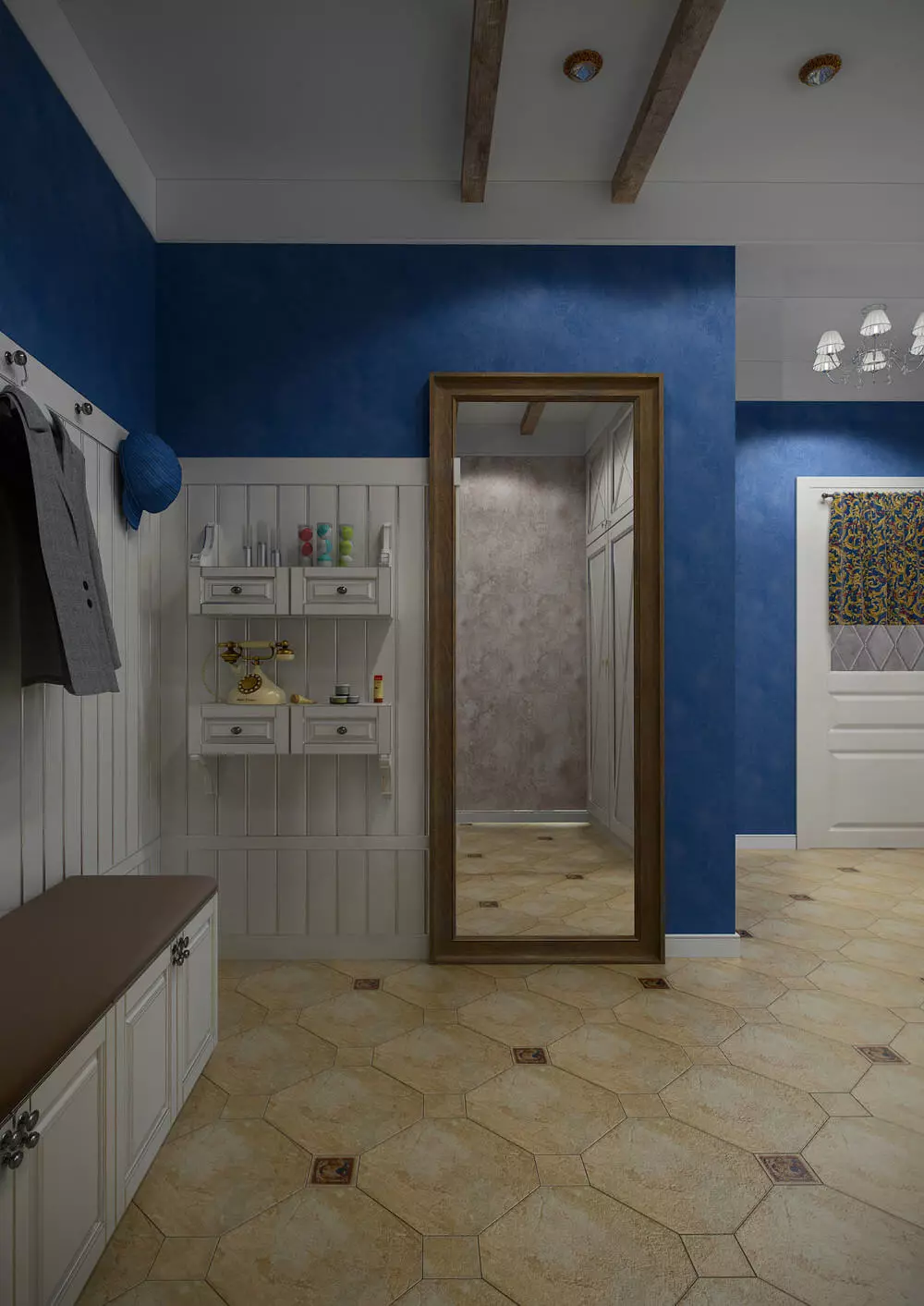 Malereiwände im Korridor (51 Fotos): Wie malen Sie die Wände auf dem Flur? Interior Design-Optionen in der Wohnung und im Haus 9152_11