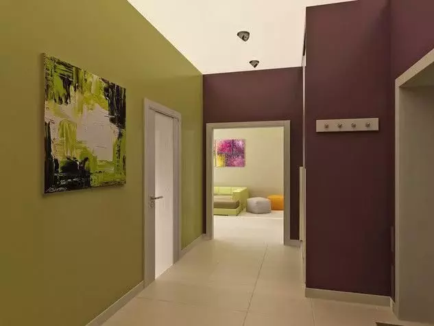 Malereiwände im Korridor (51 Fotos): Wie malen Sie die Wände auf dem Flur? Interior Design-Optionen in der Wohnung und im Haus 9152_22