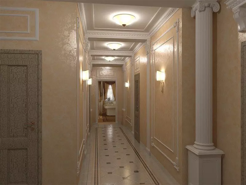 Malereiwände im Korridor (51 Fotos): Wie malen Sie die Wände auf dem Flur? Interior Design-Optionen in der Wohnung und im Haus 9152_25