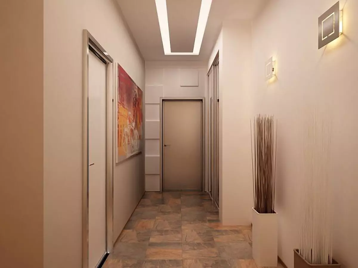 Malereiwände im Korridor (51 Fotos): Wie malen Sie die Wände auf dem Flur? Interior Design-Optionen in der Wohnung und im Haus 9152_34