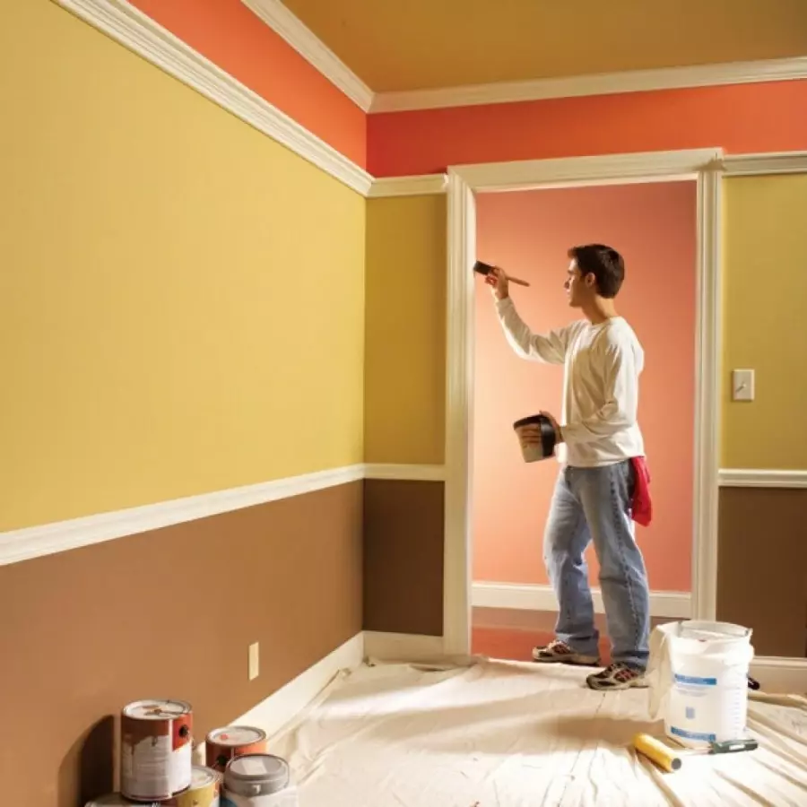 Malereiwände im Korridor (51 Fotos): Wie malen Sie die Wände auf dem Flur? Interior Design-Optionen in der Wohnung und im Haus 9152_7