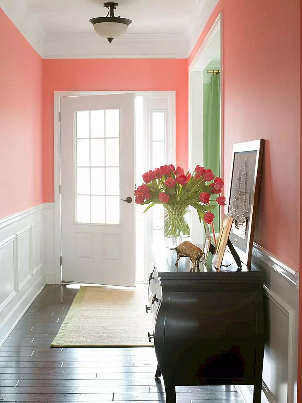 Malereiwände im Korridor (51 Fotos): Wie malen Sie die Wände auf dem Flur? Interior Design-Optionen in der Wohnung und im Haus 9152_9