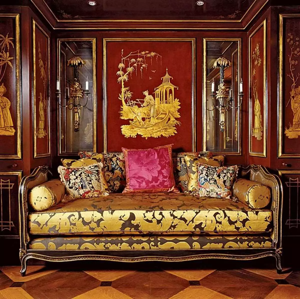 Sofa Styles (39 photos): rétro et américain, italien et chinois, néoclassique, ampilier et classique 9170_20