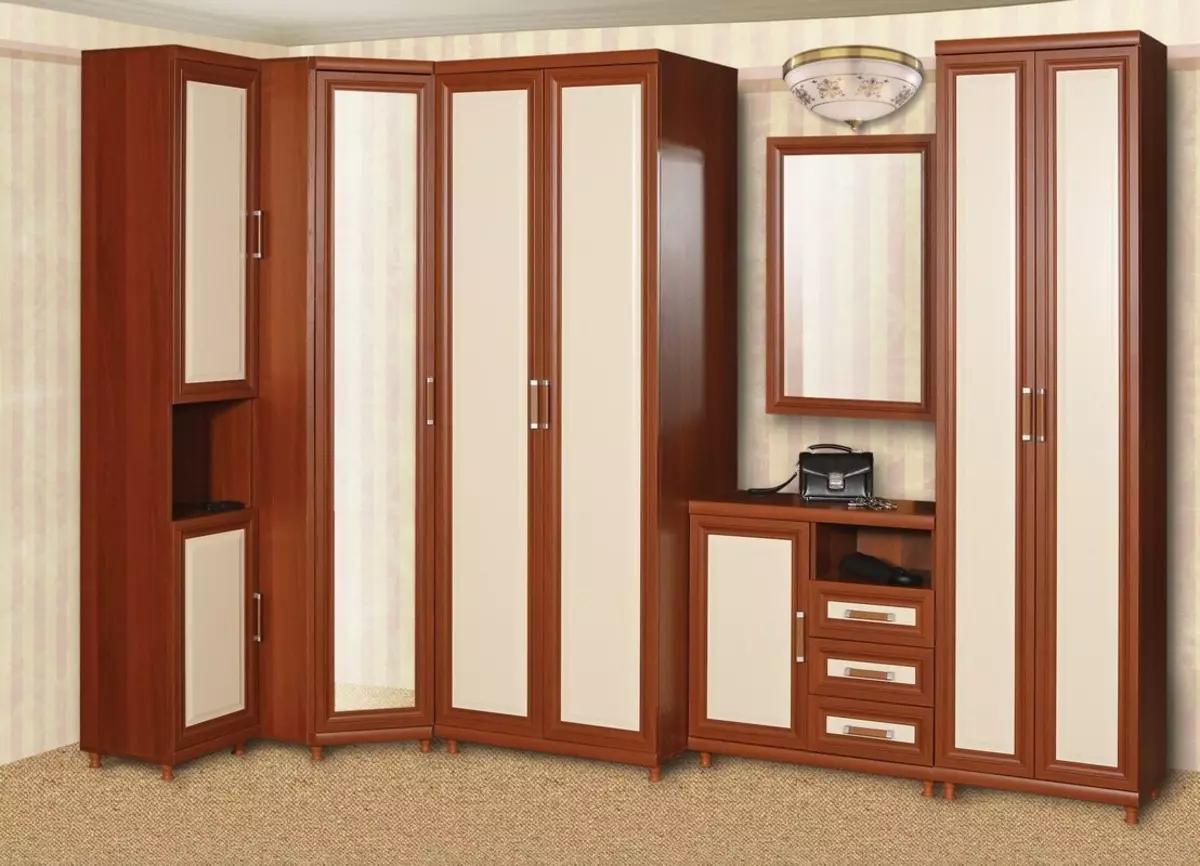 Modulära möbler för en entré (65 bilder): hörnmodul i korridoren, småstora systemdjup till 40 cm, vita väggar, wenge färgmöbler och andra alternativ 9177_19