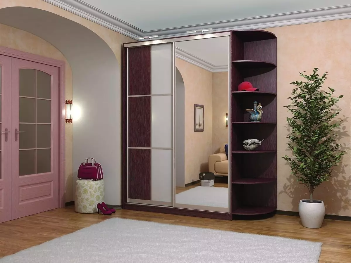 Modulare Möbel für eine Eingangshalle (65 Fotos): Eckmodul im Korridor, kleine Systemtiefe bis 40 cm, weiße Wände, Wenge-Farbmöbel und andere Optionen 9177_6