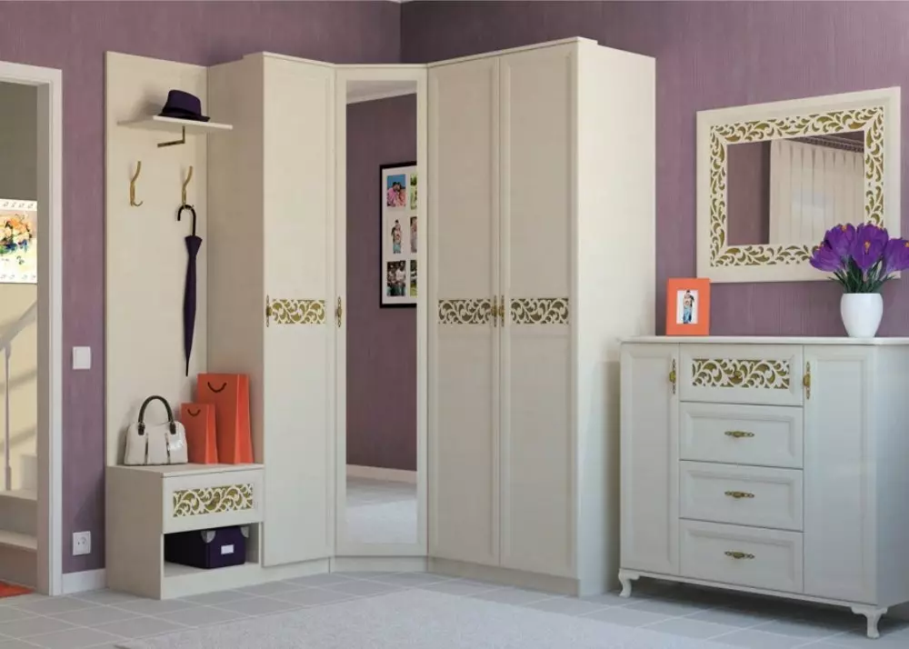 Modulära möbler för en entré (65 bilder): hörnmodul i korridoren, småstora systemdjup till 40 cm, vita väggar, wenge färgmöbler och andra alternativ 9177_8