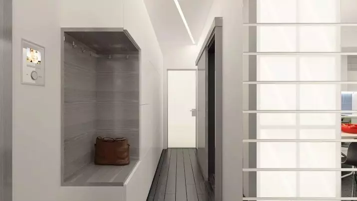 Design di un piccolo corridoio (74 foto): le idee dell'interno di piccoli corridoi in appartamenti. Come equipaggiare un corridoio stretto? 9179_14