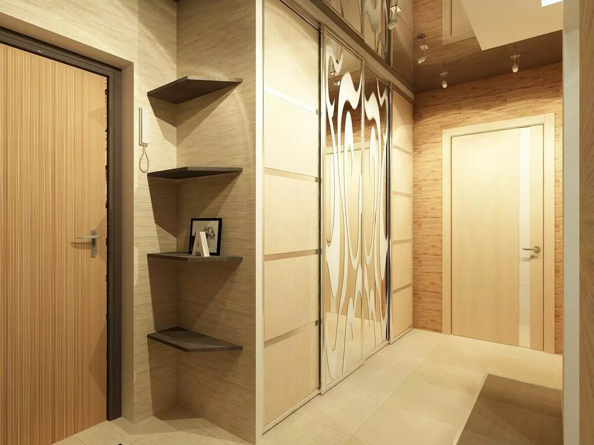 Design di un piccolo corridoio (74 foto): le idee dell'interno di piccoli corridoi in appartamenti. Come equipaggiare un corridoio stretto? 9179_51
