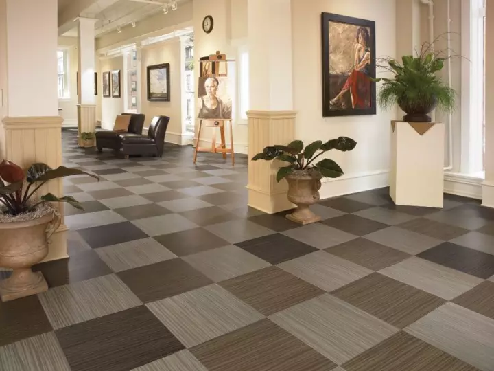 Ngói trên sàn trong hành lang (99 ảnh): Tùy chọn cho thiết kế gạch lát sàn ở hành lang. Các mẫu làm bằng đồ sứ bằng đá, tế bào ngói và các tùy chọn đẹp khác 9181_22