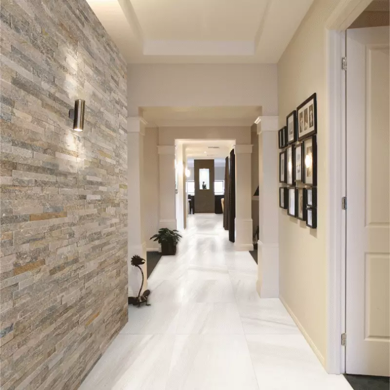 Pločice na podu u hodniku (99 fotografija): Opcije za dizajn poda u hodniku. Obrasci izrađeni od porculanskih kamenih softvera, pločica i drugih prekrasnih opcija 9181_64