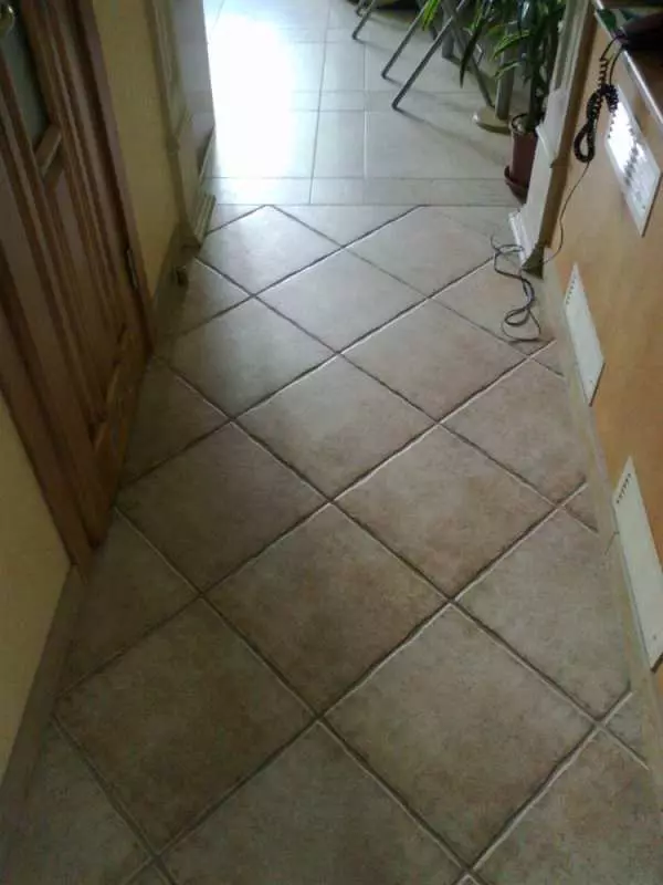 Tile di lantai dina koridor (99 poto): Pilihan pikeun desain ubin di lorong. Pola dijieun tina borware porselin, sél ubin sareng pilihan anu sanés 9181_83