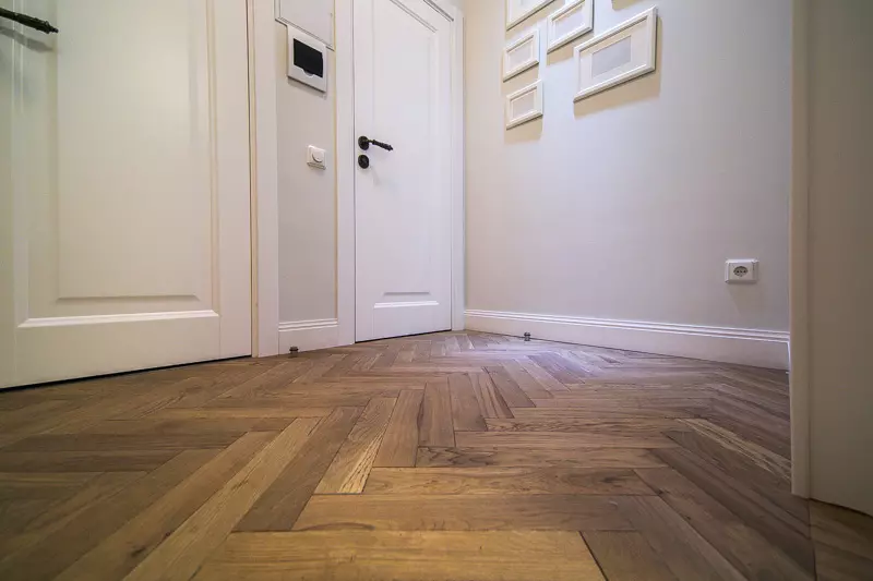 Ploščice na tleh v hodniku (99 fotografij): možnosti za oblikovanje talnih ploščic na hodniku. Vzorci iz porcelana kamnite, ploščice in drugih lepih možnosti 9181_94