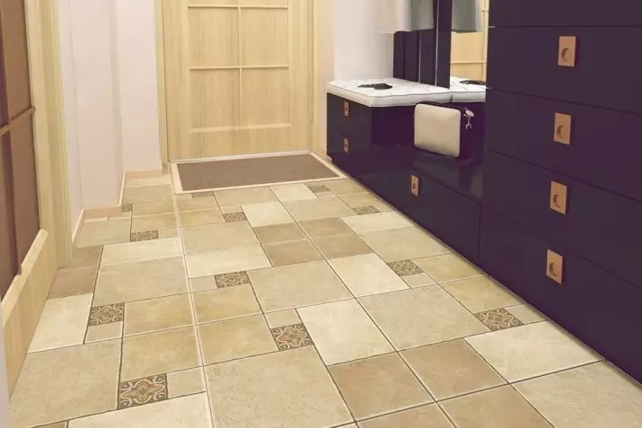 Pločica na podu u hodniku (99 fotografija): mogućnosti za dizajn podnih pločica u hodniku. Uzorci izrađeni od porculanskih kamena, pločica i drugih lijepih opcija 9181_98