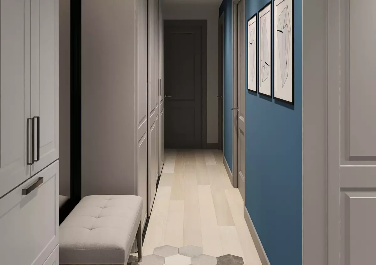 Сива влезна сала (65 фотографии): идеи за дизајн на коридорот во сива бела и други бои. Ѕидови и врати, пол и мебел во сива боја во внатрешноста 9187_35