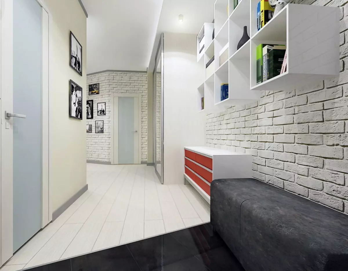 Сива улазница (65 фотографија): Идеје за дизајн коридора у сиво-белим и другим бојама. Зидови и врата, пол и намештај у сивој ентеријеру 9187_49
