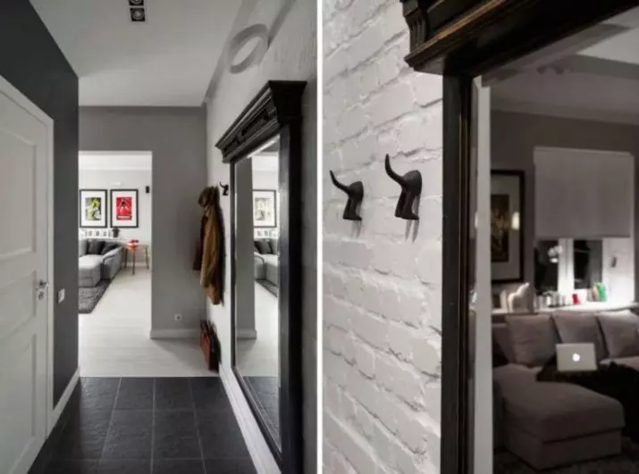 灰色入口大廳（65張照片）：走廊設計灰白色等顏色的想法。牆壁和門，性別和家具在室內灰色 9187_51