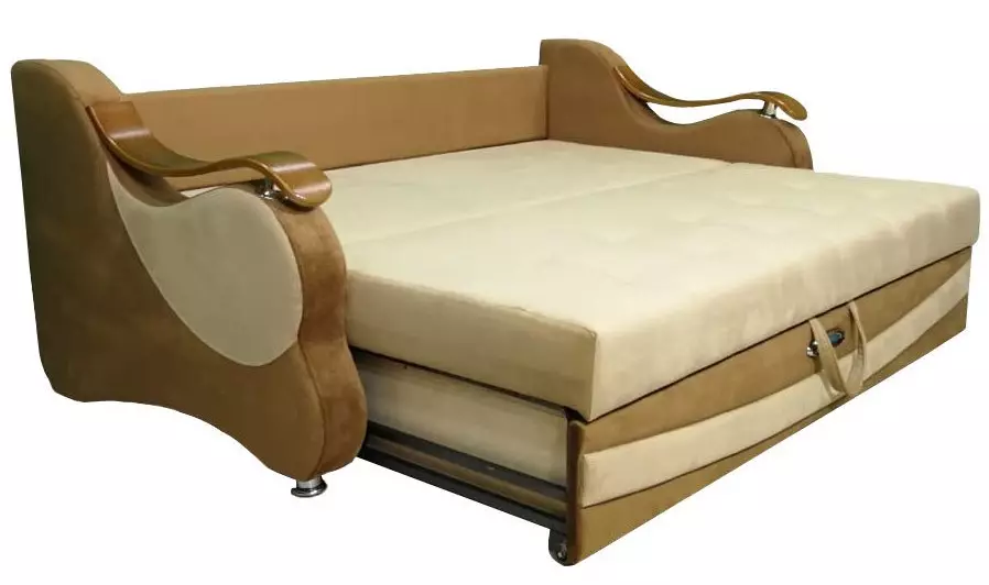 Divan llogaritur (87 foto): Modele të drejtpërdrejta të drejtpërdrejta 140 cm të gjerë, 120 cm dhe 160 cm, libër dhe mekanizma të tjerë të transformimit 9194_10