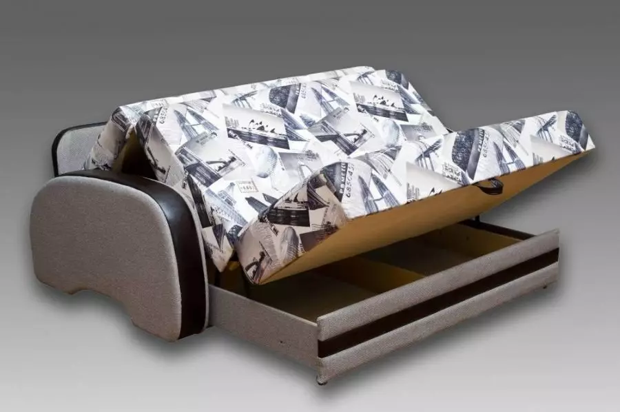 Изчислен диван (87 снимки): високо-тестови преки модели 140 см ширина, 120 см и 160 см, книга и други механизми за трансформация 9194_21