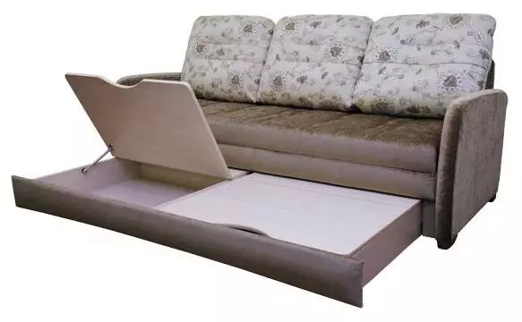 Apskaičiuota sofa (87 nuotraukos): aukšto lygio tiesioginiai modeliai 140 cm pločio, 120 cm ir 160 cm, knygos ir kiti transformacijos mechanizmai 9194_27