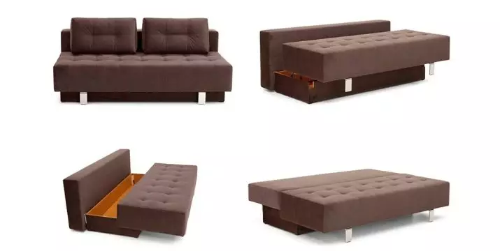 Aprēķināts dīvāns (87 fotogrāfijas): Tiešie tiešie modeļi 140 cm plata, 120 cm un 160 cm, grāmatu un citu transformācijas mehānismi 9194_7