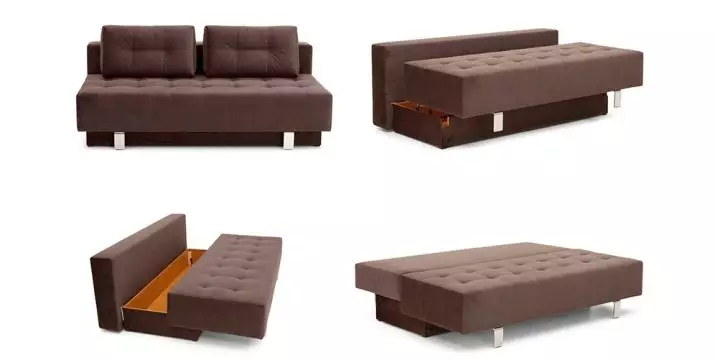 Apskaičiuota sofa (87 nuotraukos): aukšto lygio tiesioginiai modeliai 140 cm pločio, 120 cm ir 160 cm, knygos ir kiti transformacijos mechanizmai 9194_7