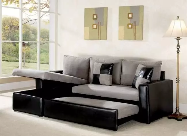 Bitung sofa (87 foto): Model langsung-wektu kanthi ukuran 140 cm, 120 cm lan 160 cm, buku lan mekanisme transformasi liyane 9194_83
