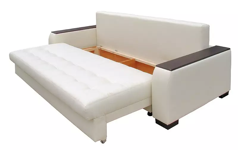 Berekende sofa (87 foto's): hoogtijdige directe modellen 140 cm breed, 120 cm en 160 cm, boek en andere transformatiemechanismen 9194_9