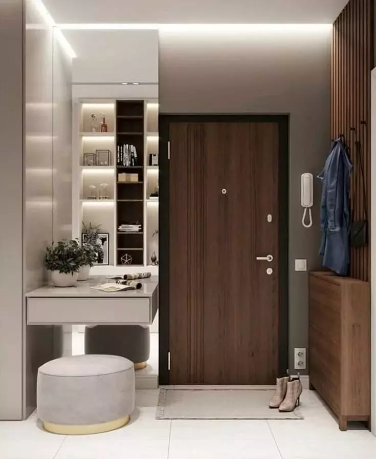 走廊的设计是6平方米。 M（41张照片）：公寓内设3个适用于3型的方形走廊2的选项，室内项目 9197_10