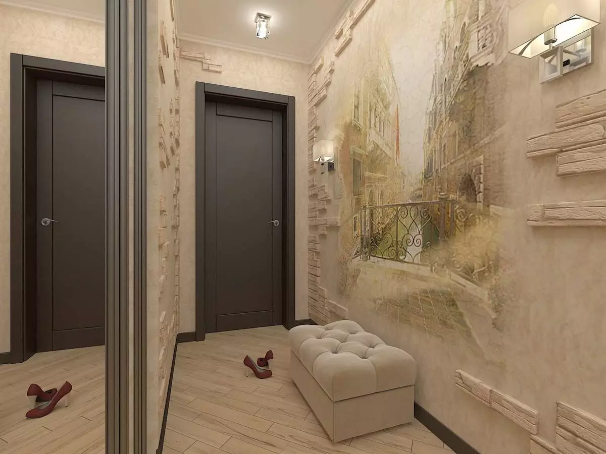 走廊的設計是6平方米。 M（41張照片）：公寓內設3個適用於3型的方形走廊2的選項，室內項目 9197_15