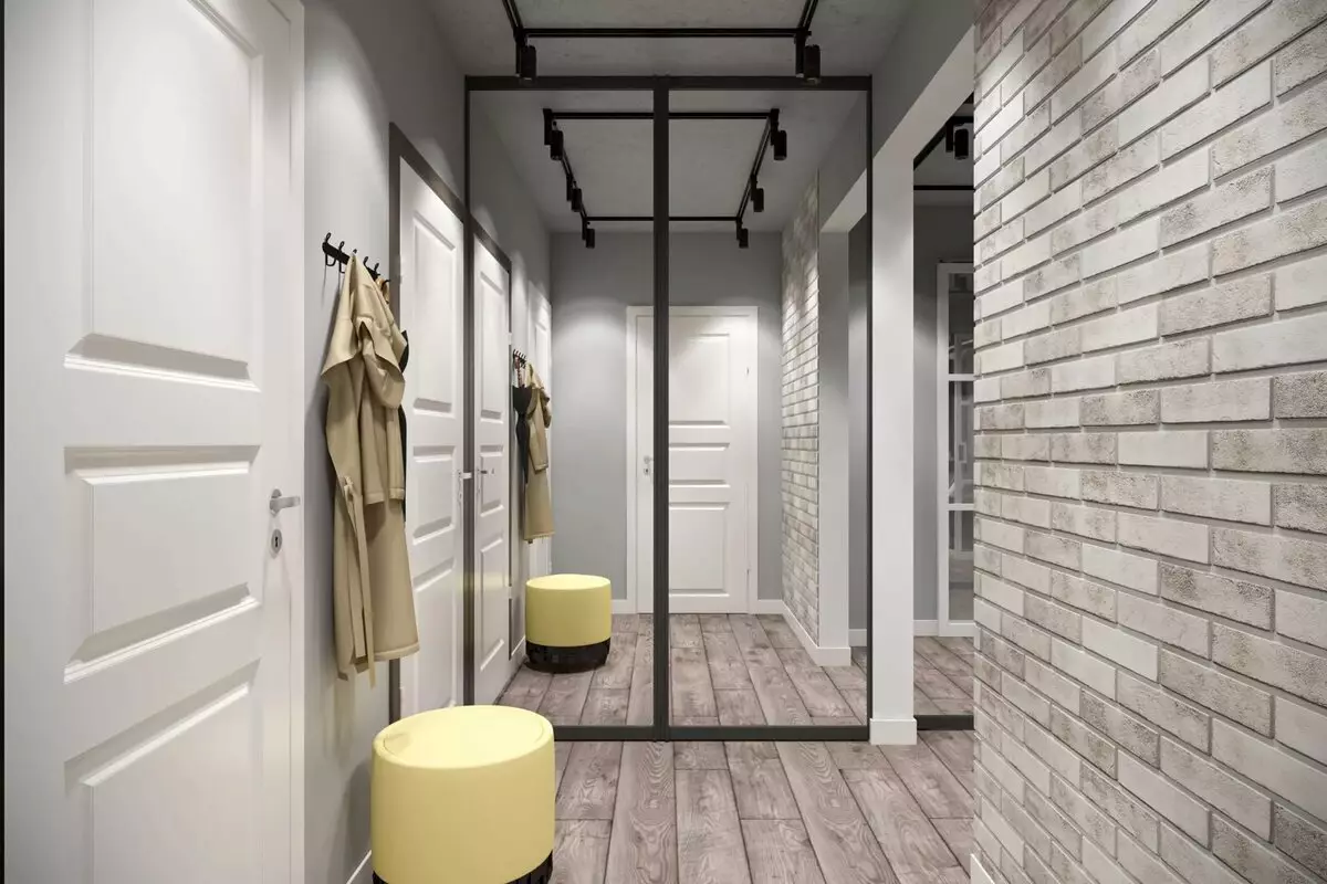 走廊的設計是6平方米。 M（41張照片）：公寓內設3個適用於3型的方形走廊2的選項，室內項目 9197_22