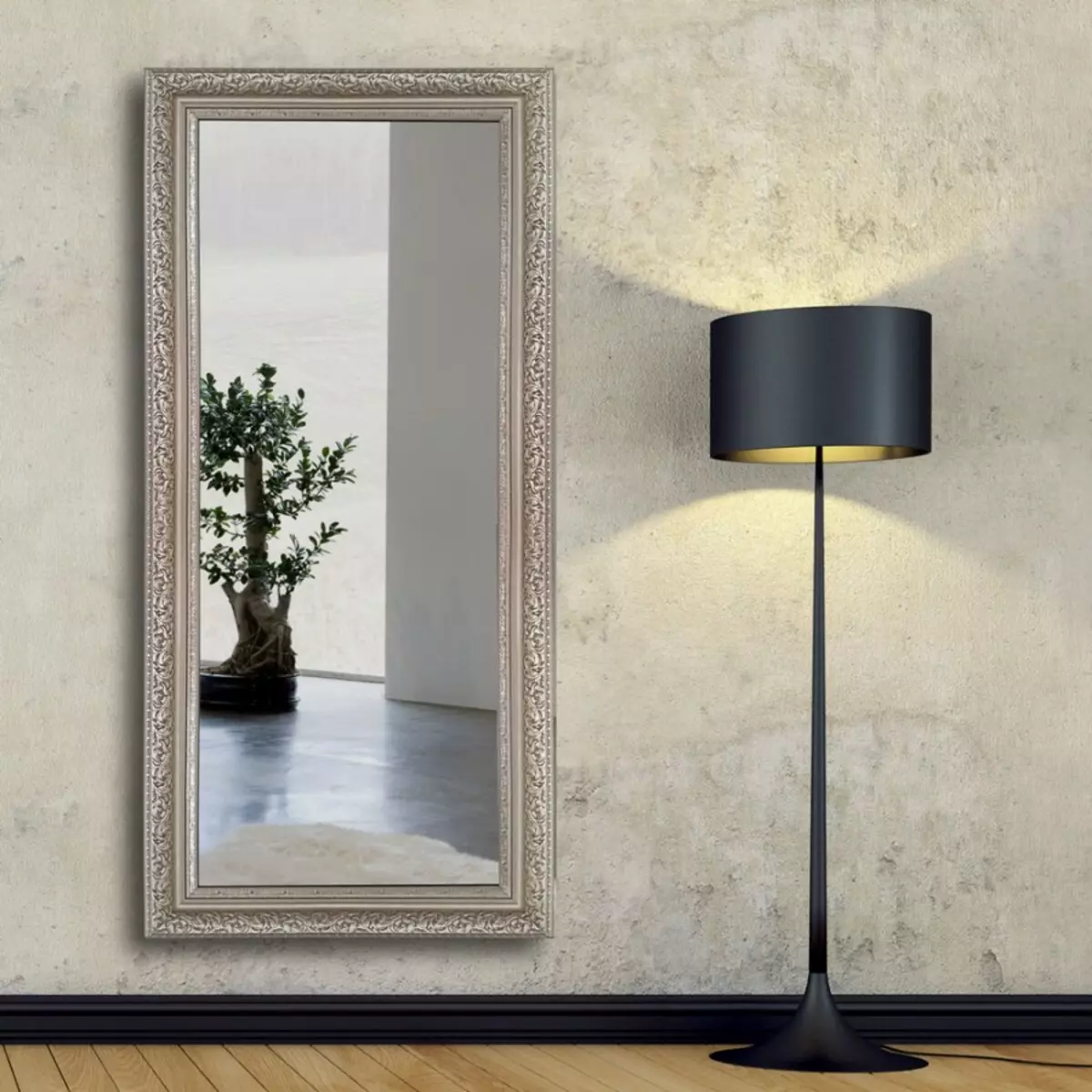Cermin dinding di lorong (60 gambar): Pilih di lorong-lorong yang besar cermin dengan lampu latar di dinding, struktur yang dipasang dalam pertumbuhan penuh dan model dengan jam 9199_41