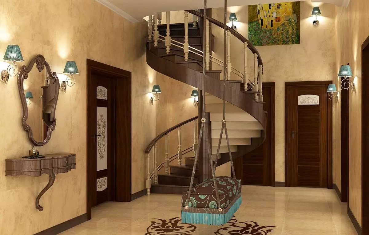 Thiết kế của hành lang (86 ảnh): Những ý tưởng tốt nhất để tạo ra một nội thất đẹp của hành lang trong căn hộ thông thường, ví dụ dự án 9205_18