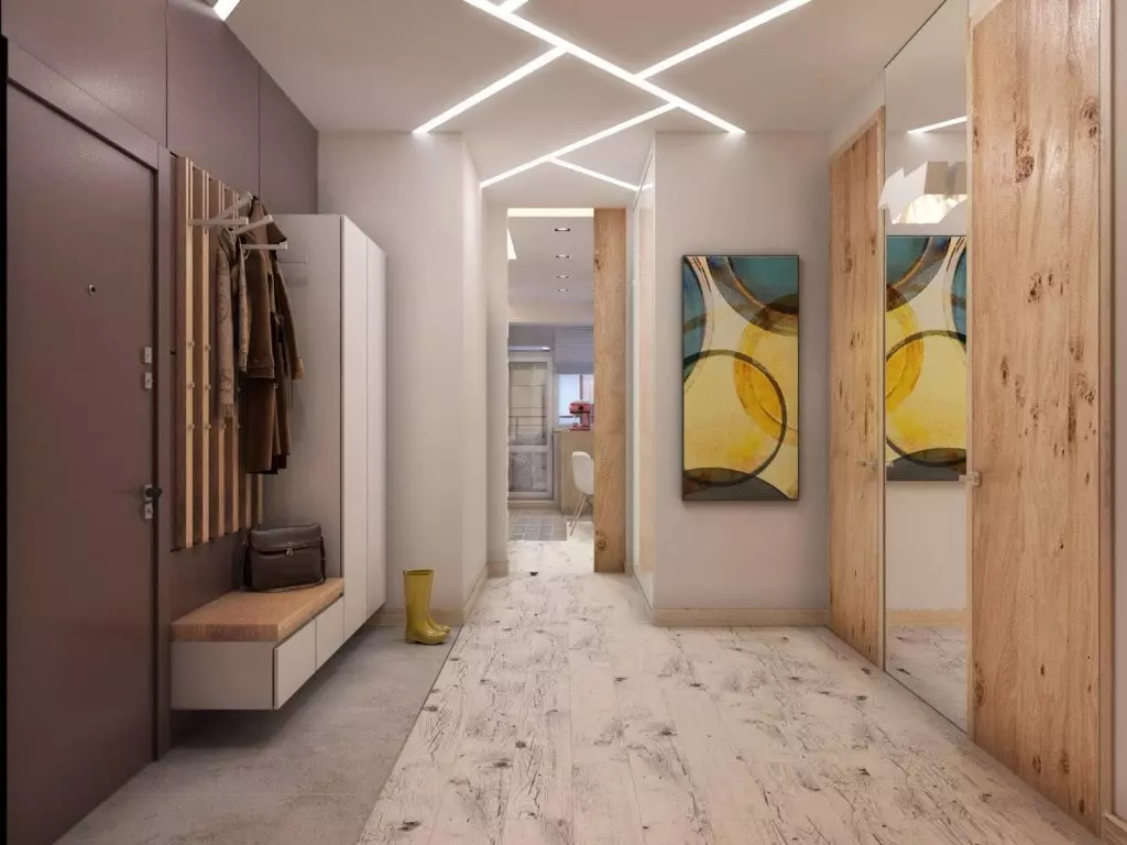 Dizajn hodnika (86 fotografija): najbolje ideje za stvaranje prekrasne unutrašnjosti koridora u uobičajenom stanu, primjeri projekta 9205_26