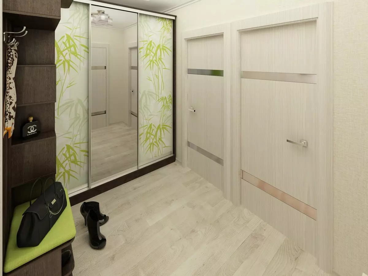 O design do corredor (86 fotos): As melhores ideias para criar um belo interior do corredor no apartamento habitual, exemplos de projeto 9205_35