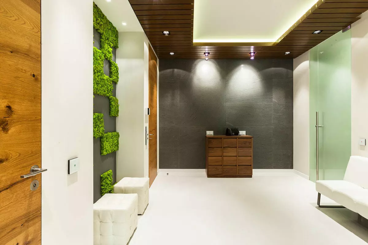 Thiết kế của hành lang (86 ảnh): Những ý tưởng tốt nhất để tạo ra một nội thất đẹp của hành lang trong căn hộ thông thường, ví dụ dự án 9205_36